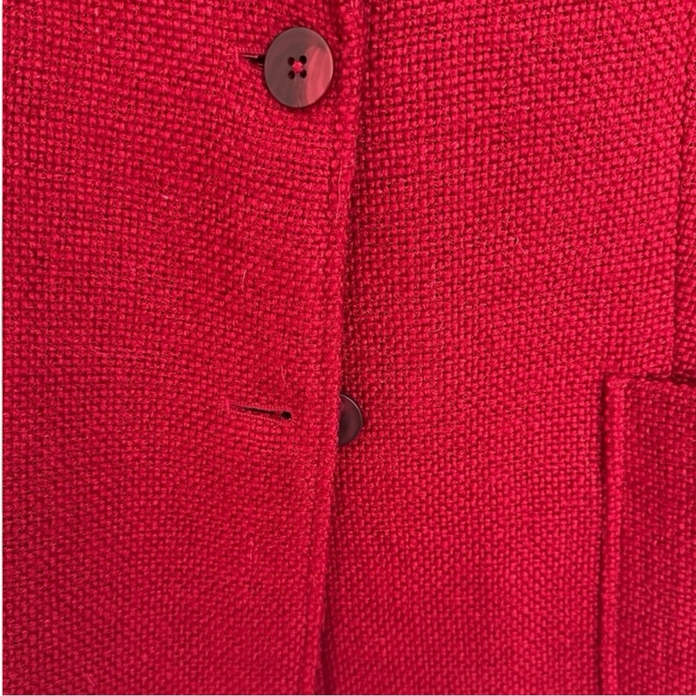 J.Jill Deep Claret Red Wool Blend Textured Blazer | Size - Picture 6 of 14